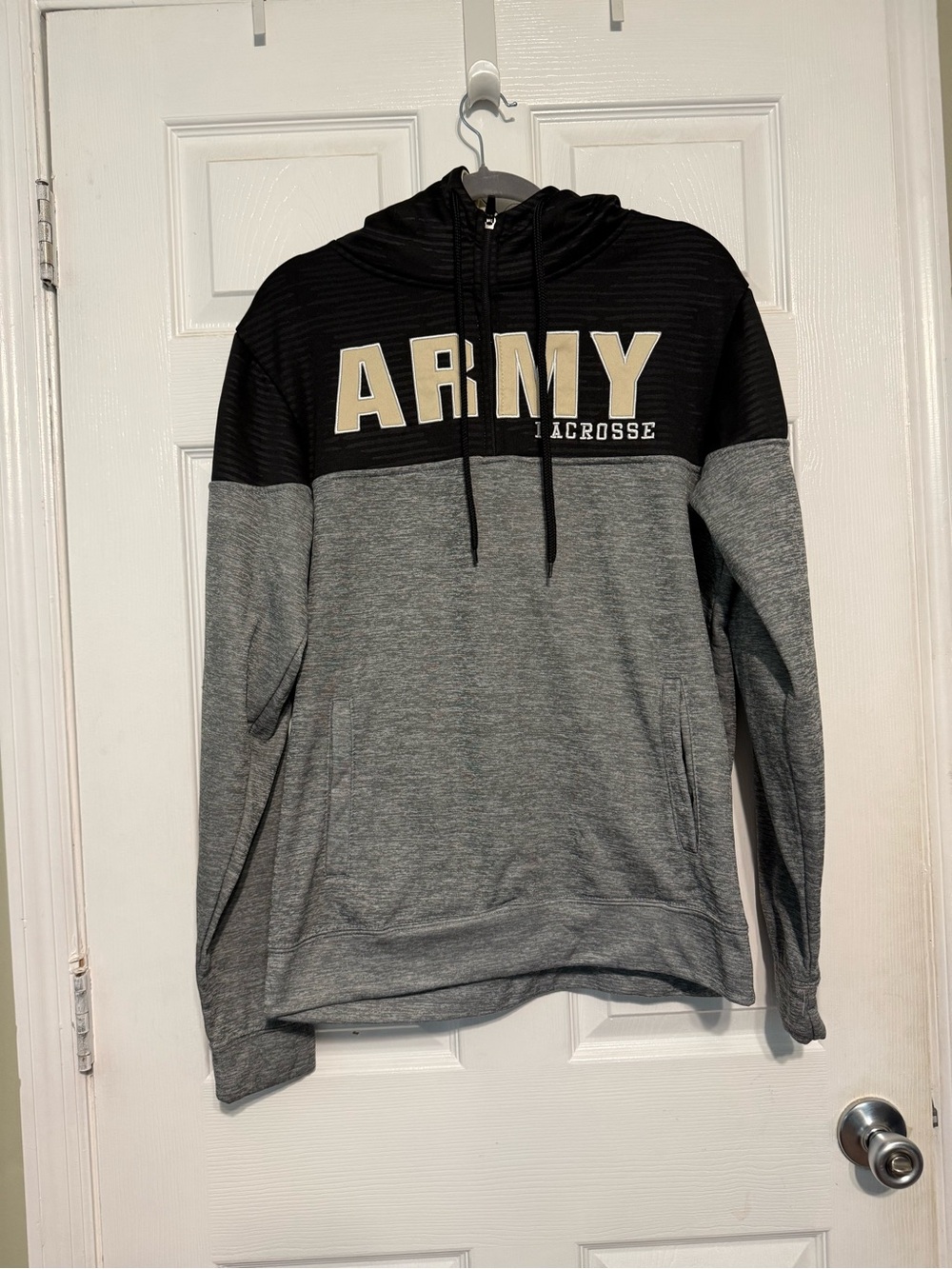 Colosseum Two-Tone ARMY Lacrosse Zip-Up Hoodie - Black/Gray